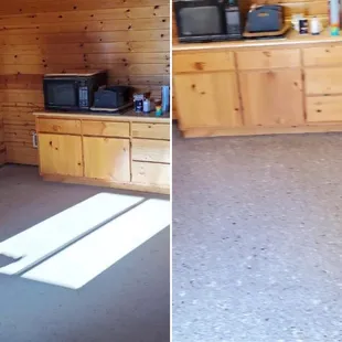 Before &amp; After epoxy floor done by Intricate Coatings.