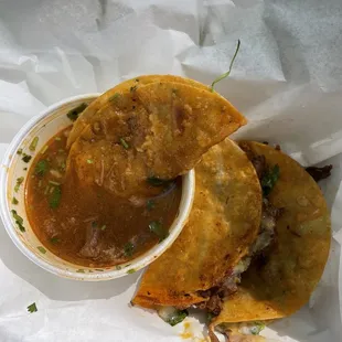 a plate of mexican food