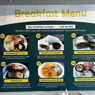 Breakfast menu. You can order it all day!
