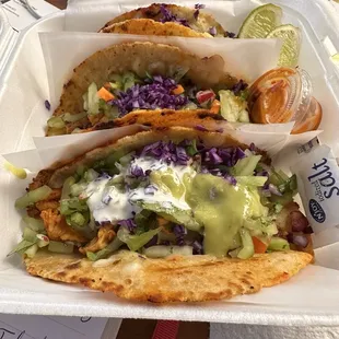 Chicken tacos with fresh veggies