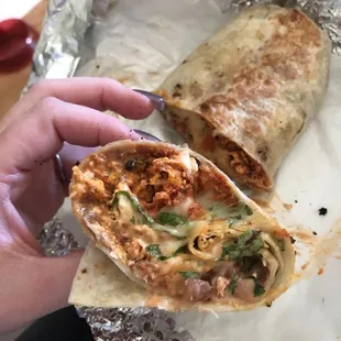 Chorizo breakfast burrito