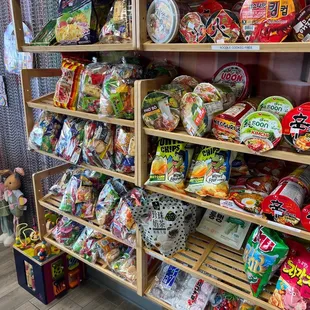 a variety of snacks on display