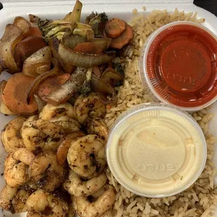 Shrimp hibachi meal