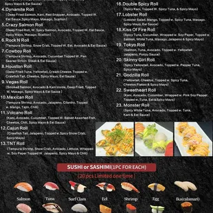 Dinner All You Can Eat Menu
