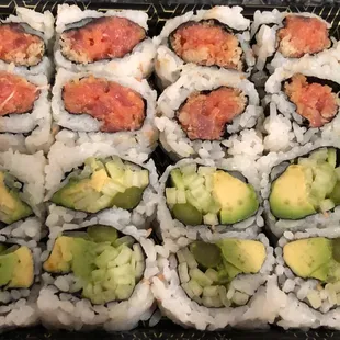 Two roll special, AAC roll and Spicy Tuna Roll