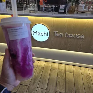 Dragon Fruit Cheese Foam with Lychee Jelly