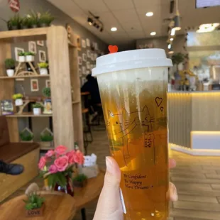 jasmine tea with foam