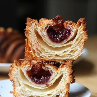 Inside of Strawberry Kougin-Amann ($4) - didn&apos;t like this as much as the morning bun