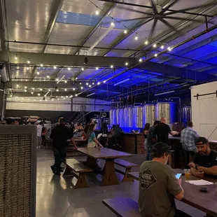 Inside with huge AC fans