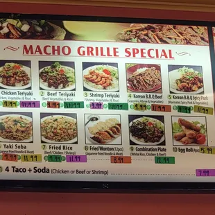 Menu as of 8/10/22