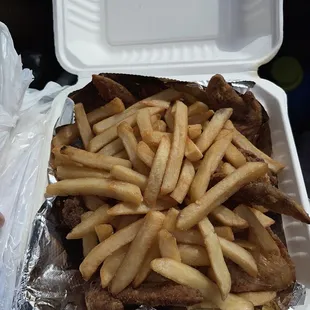 Fried wings &amp; fries! So much delicious food enough for 2 people :)