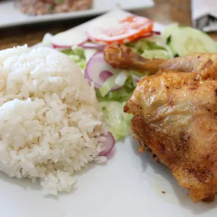 1/4 dark chicken + rice + salad combo