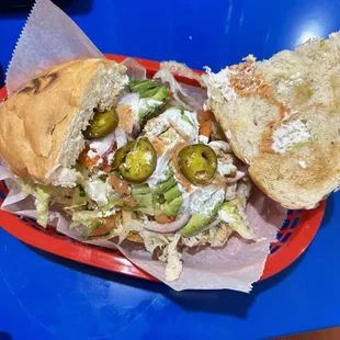 Chicken torta - good with lots of salsa n crema