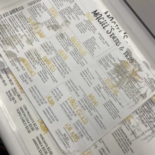 menu