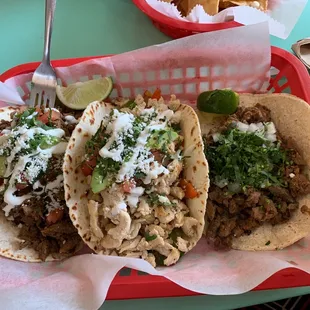 Steak Fajita Chicken Taco and steak taco .
