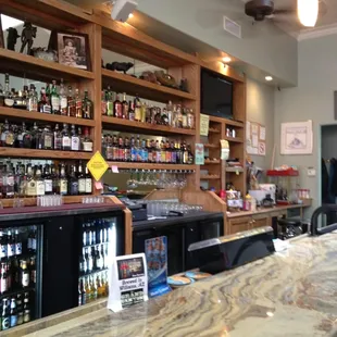 Part of the bar at Nakais. Great selection of beer and other drinks.