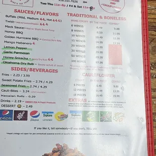menu