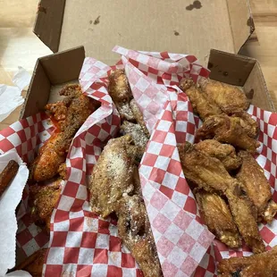 From left to right: Twist, Garlic Parm, Oklahoma Dry Rub