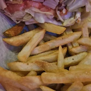 Turkey wrap with fries