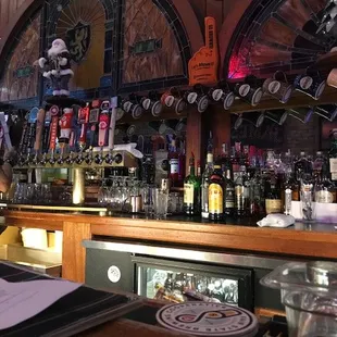 a bartender at the bar