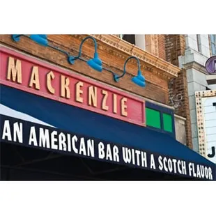 an american bar with a scotch liquor sign