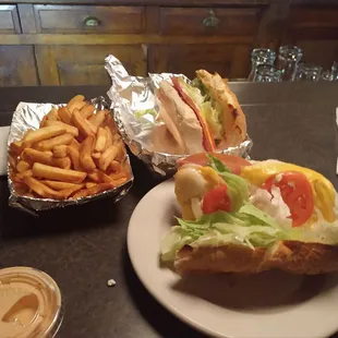 a sandwich and french fries