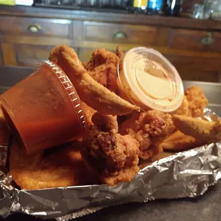 a plate of fried food