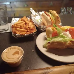 a sandwich and french fries