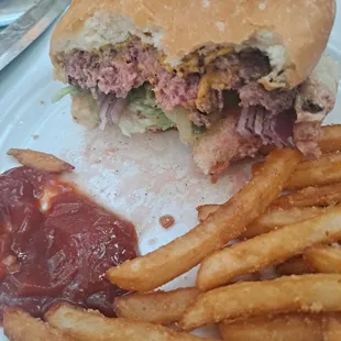 a sandwich and fries