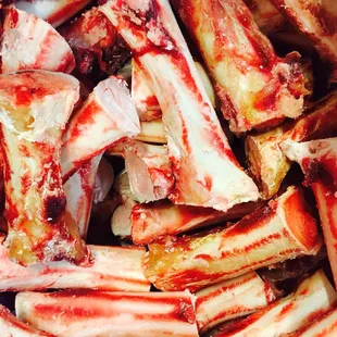 a large pile of meat