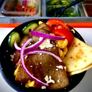 a plate of food on a table