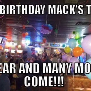 a birthday party with balloons
