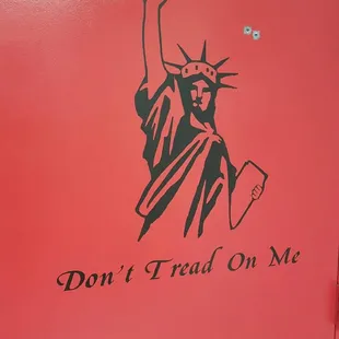 the statue of liberty on the door