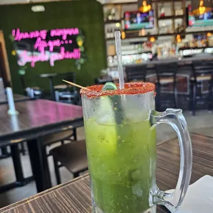 Pepino, Limon con Chia agua fresca,  its huge