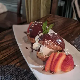 two desserts on a plate