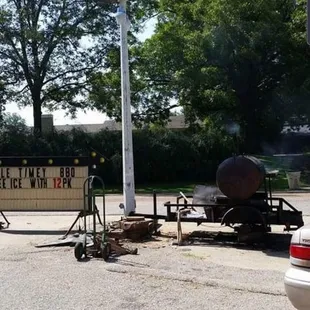 a car parked in front of the store