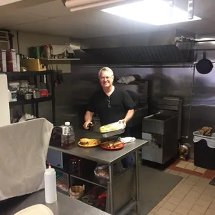 The owner working his magic