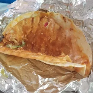 This is my taco to go and my sides were supposed to be seperate,but they were not in the bag!