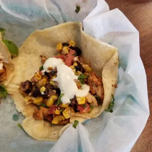 Chicken taco. Pretty tasty, if a bit small for the price.