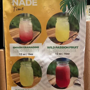 Lemonade menu