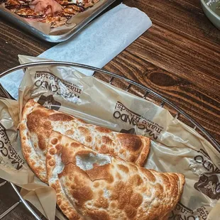 Chicken Fajita and the Spinach and Cheese Empanada