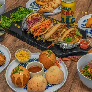 a table full of food