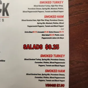 menu