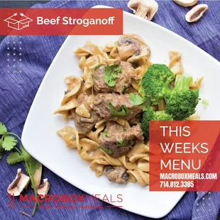Cubed chuck beef steak, mushroom, and healthy Greek yogurt for a rich creamy texture. Served with egg noodles and seasonal veggies.