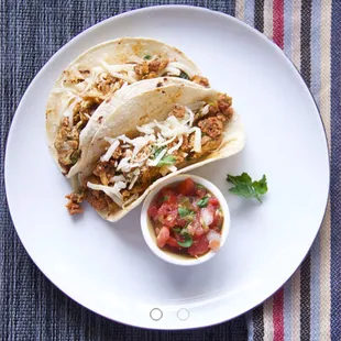 Soy chorizo taco breakfast