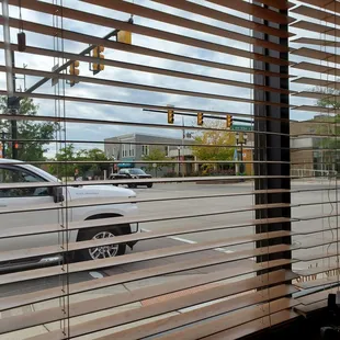 the view of the street from the window