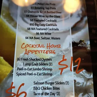 menu