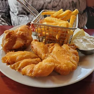 a plate of fish and chips