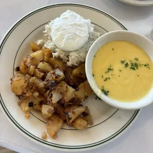 Crab Eggs Benedict with Hollandaise on the side
