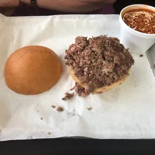 Chopped Brisket Sandwich